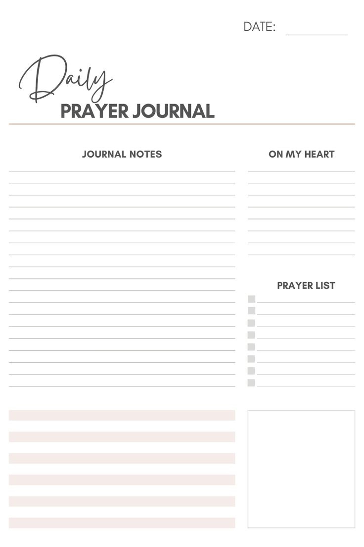 Daily Journal Layout Free Printable pertaining to Free Printable Prayer Journal Template