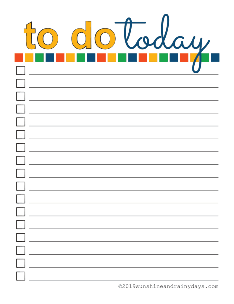 Daily To Do List Printables - Sunshine And Rainy Days with Free Printable To Do List With Checkboxes