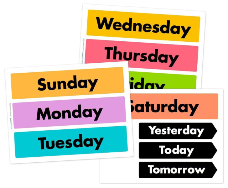 Printable Days of The Week Labels