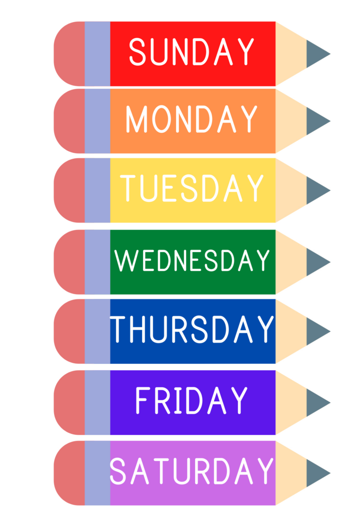 Free Printable Days of The Week Poster