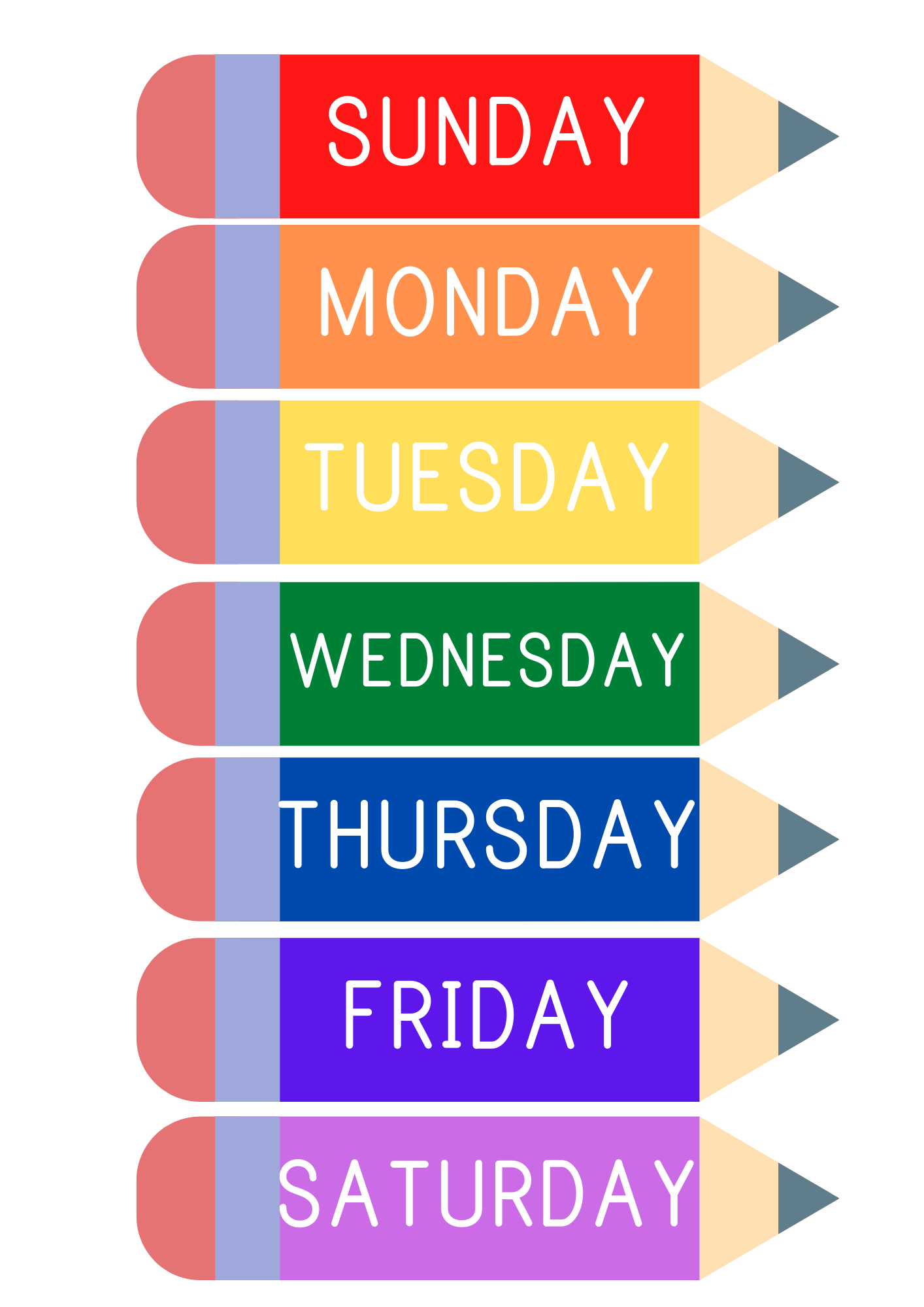 Days Of The Week Poster Printable Pdf regarding Free Printable Days of The Week Poster