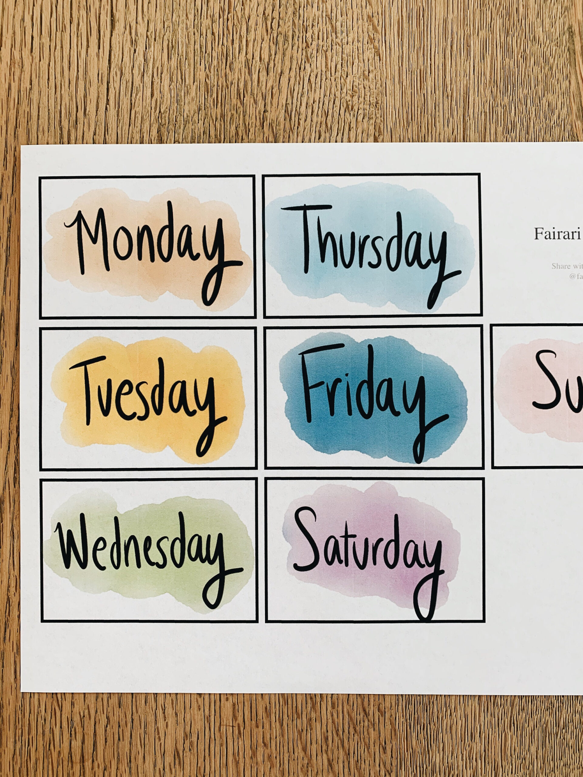 Days Of The Week Printable Labels For Visual Schedule - Etsy Uk regarding Printable Days Of The Week Labels