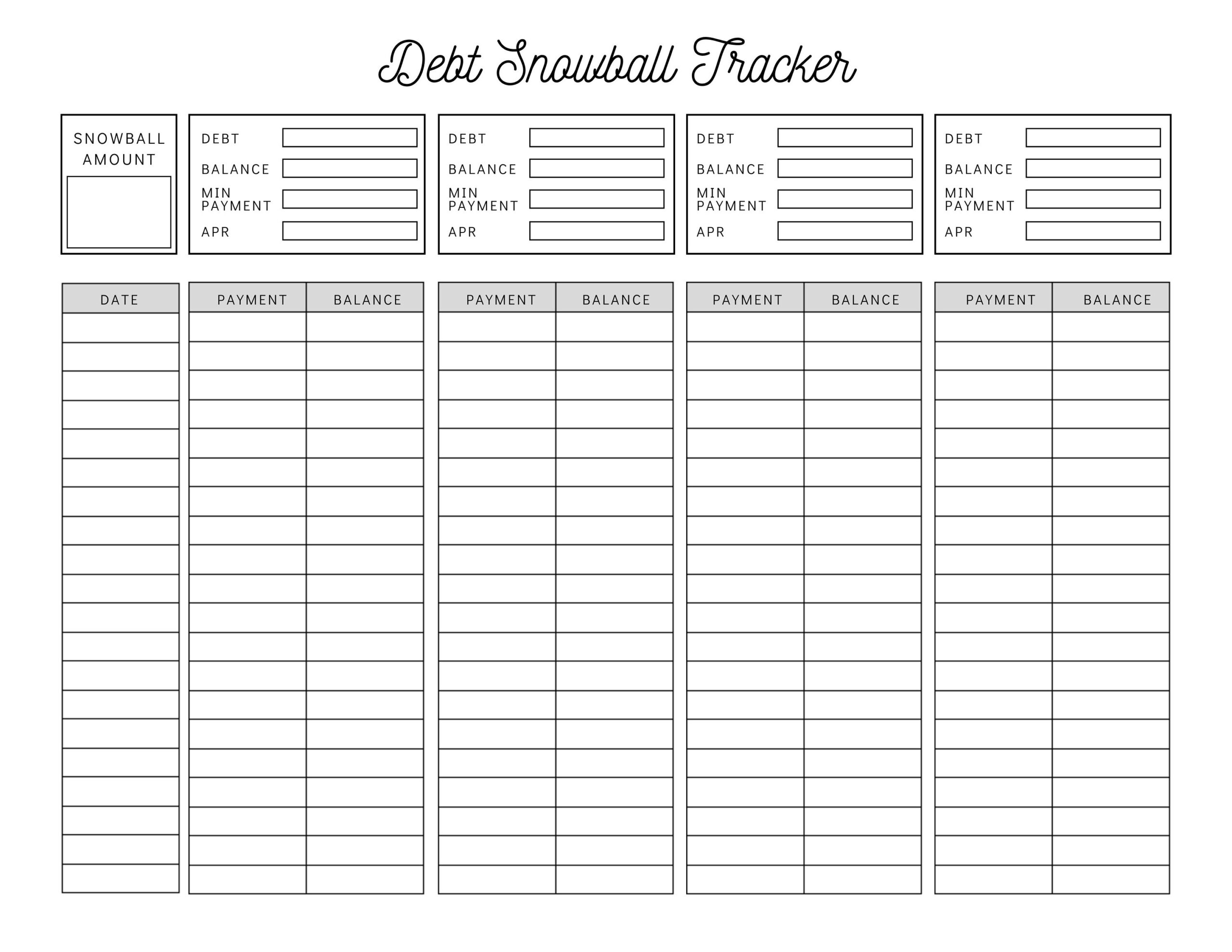Debt Snowball Tracker Printable | Debt Payment Worksheet | Debt throughout Free Printable Debt Snowball Worksheet