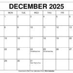 December 2025 Calendar   Printable Templates & More Pertaining To Free Printable December 2025 Calendar