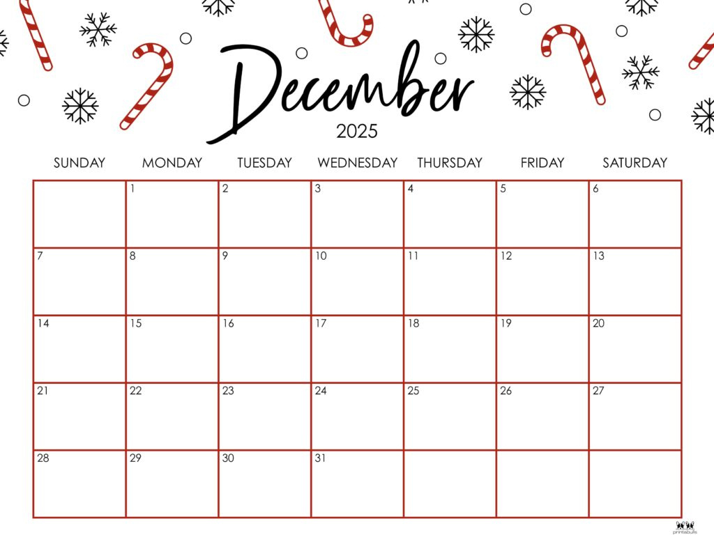 December 2025 Calendars - 107 Free Printables | Printabulls within Free Printable December 2025 Calendar