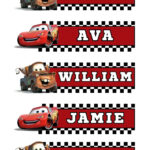 Digital File Cars Name Tags | Birthday Party Labels | Personalised Within Printable Disney Cars Label