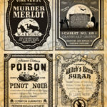 Digital Vintage Halloween Witch Red Wine Labels Halloween Bottle Regarding Halloween Labels For Bottles Printable