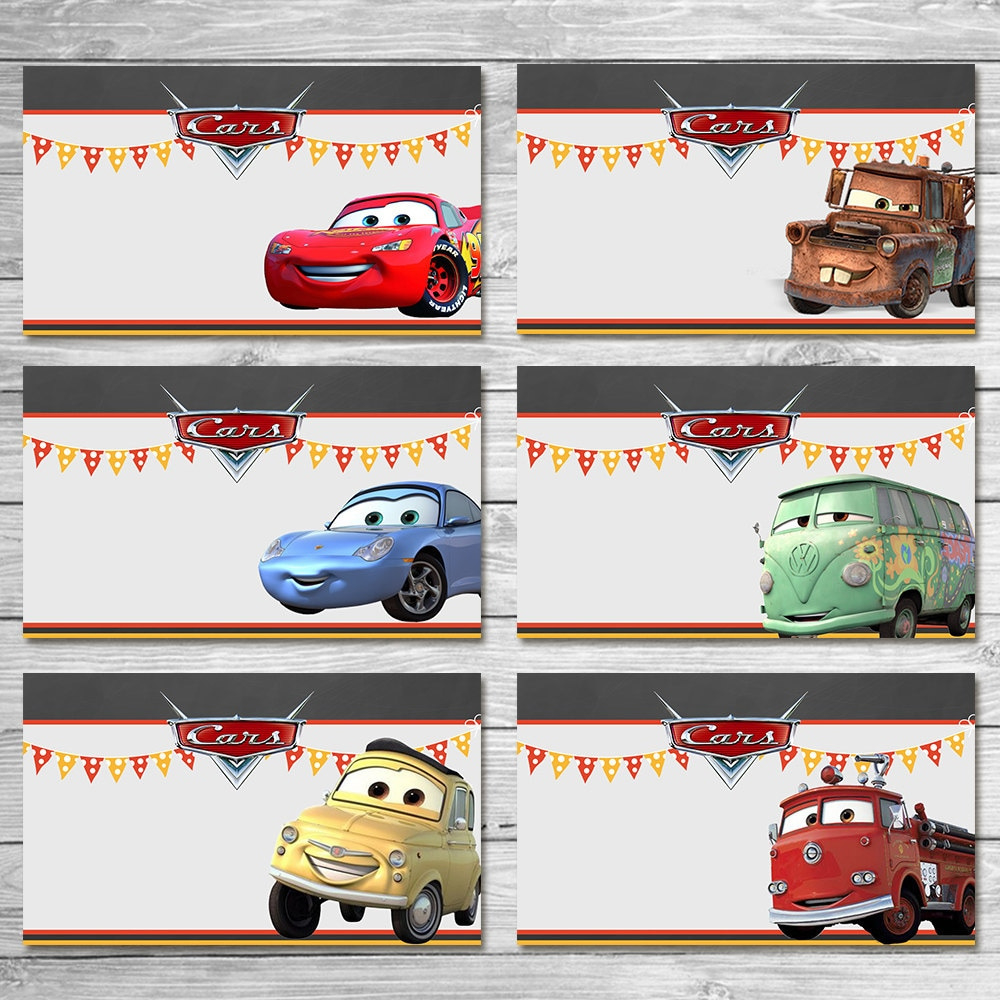 Disney Cars Food Tents Chalkboard - Cars Lebensmitteletiketten - Disney Cars Printables - Cars Gastgeschenk - Cars Happy Birthday - Cars Geburtstag throughout Printable Disney Cars Label