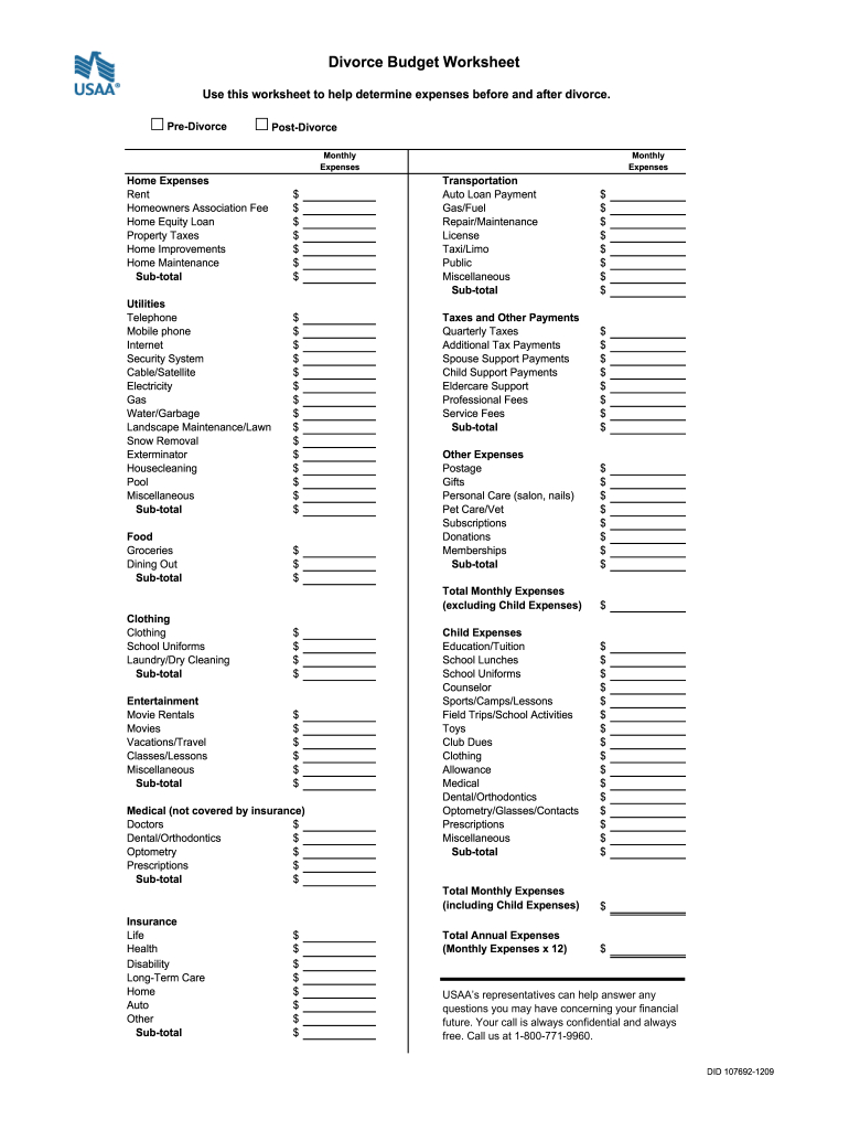 Divorce Worksheet: Fill Out &amp;amp; Sign Online | Dochub within Free Printable Divorce Asset Worksheet