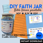 Diy Faith Jar Bible Verses Printable Pdf | Encouraging Scriptures Inside Printable Prayer Jar Label