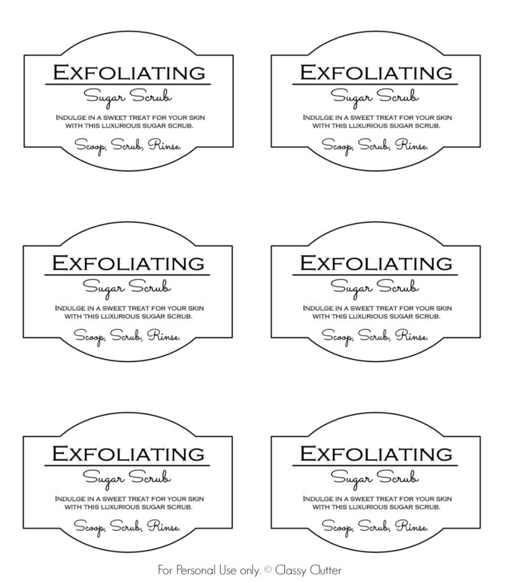 Sugar Scrub Printable Label