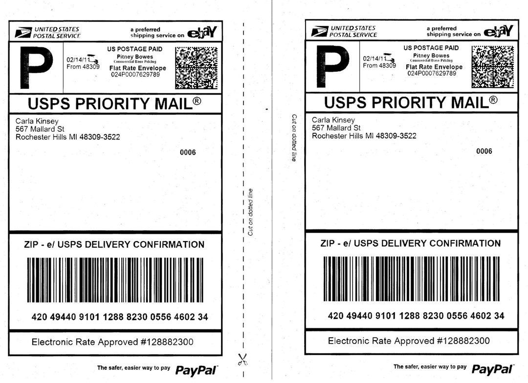 Domestic Shipping Included 50 Self Adhesive Labels Shipping with regard to Printable Priority Mail Label