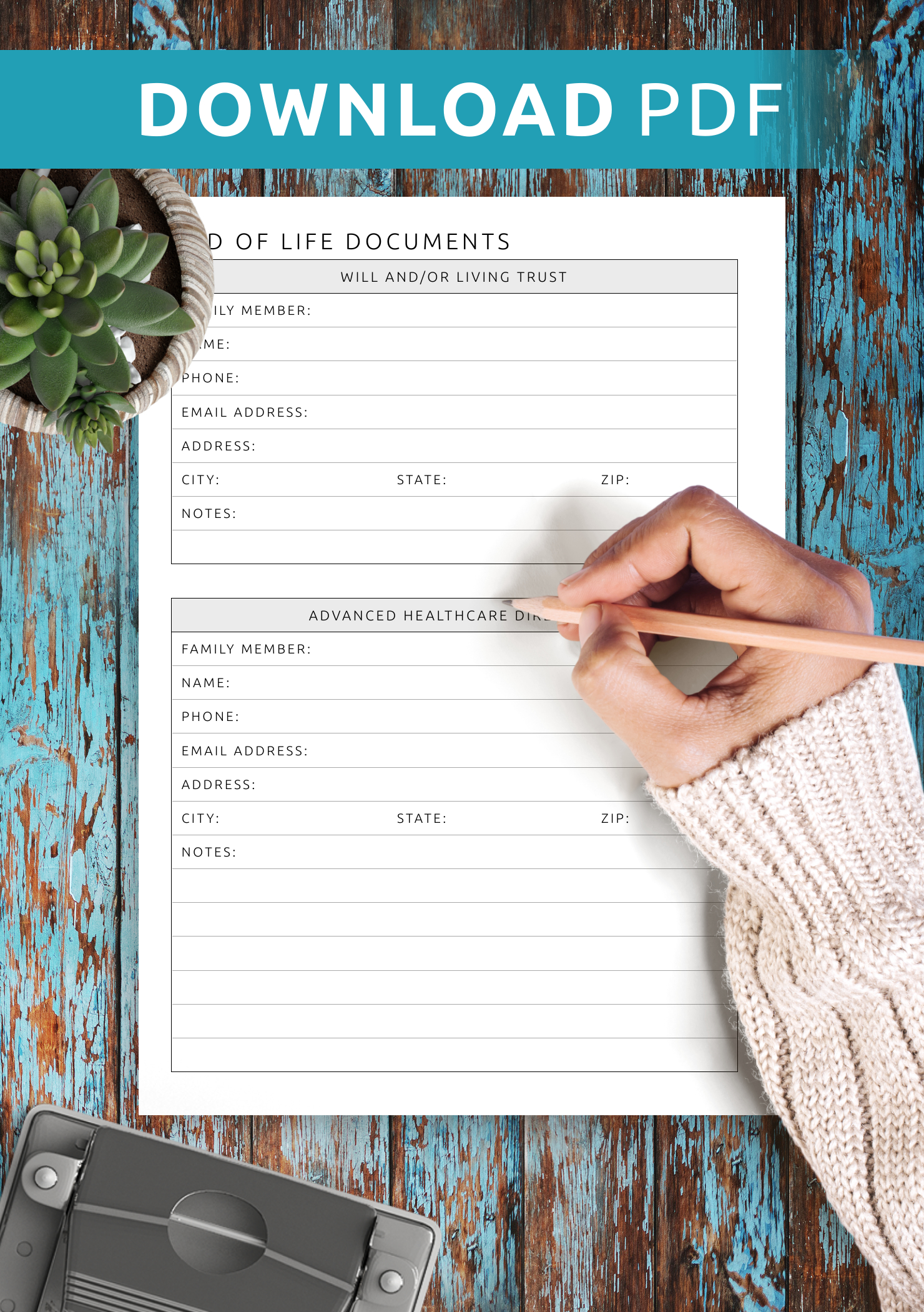 Download Printable End Of Life Documents Pdf throughout Free Printable End-Of-Life Checklist