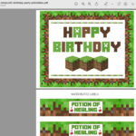 Download These Awesome Free Minecraft Party Printables! | Catch My Regarding Free Printable Minecraft Birthday Cards