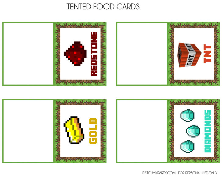 Minecraft Food Labels Printable Free