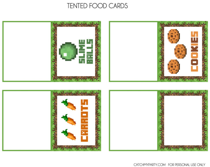 Free Printable Printable Minecraft Food Labels