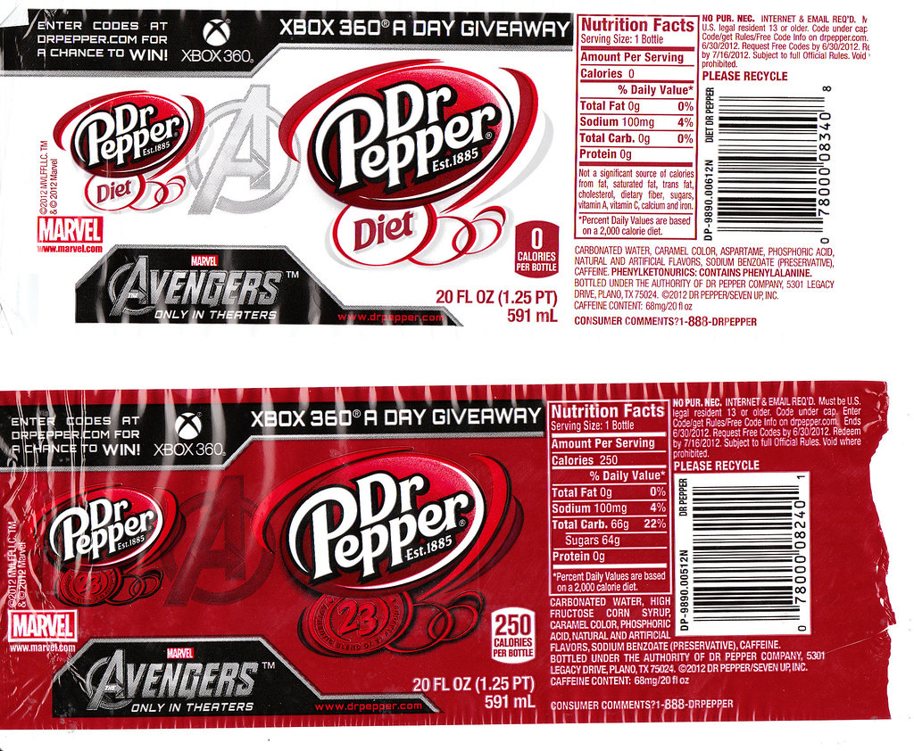 Dr Pepper And Diet Dr Pepper 20Oz Labels - The Avengers Pr… | Flickr within Printable Dr Pepper Label