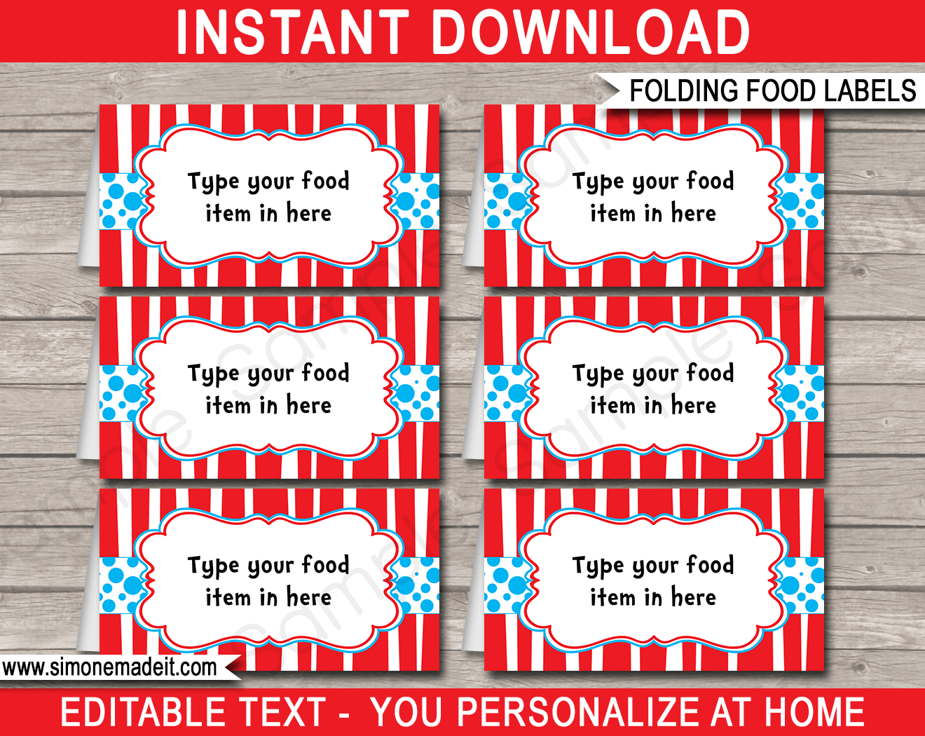 Dr Seuss Party Food Labels Template inside Free Dr Seuss Food Label Printable