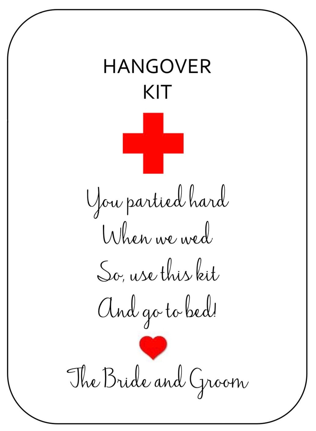 Druckbare Junggesellinnenabschied Kater Kit Partyd Hard Tags - Etsy.de with Hangover Kit Label Printable