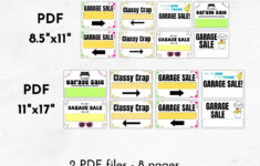 Druckbare Yard Sale Schilder | Druckbare Garage Sale Schilder | Garage Sale  Poster | Yard Sale Schilder Und Flyer Bündel intended for Garage Sale Labels Printable