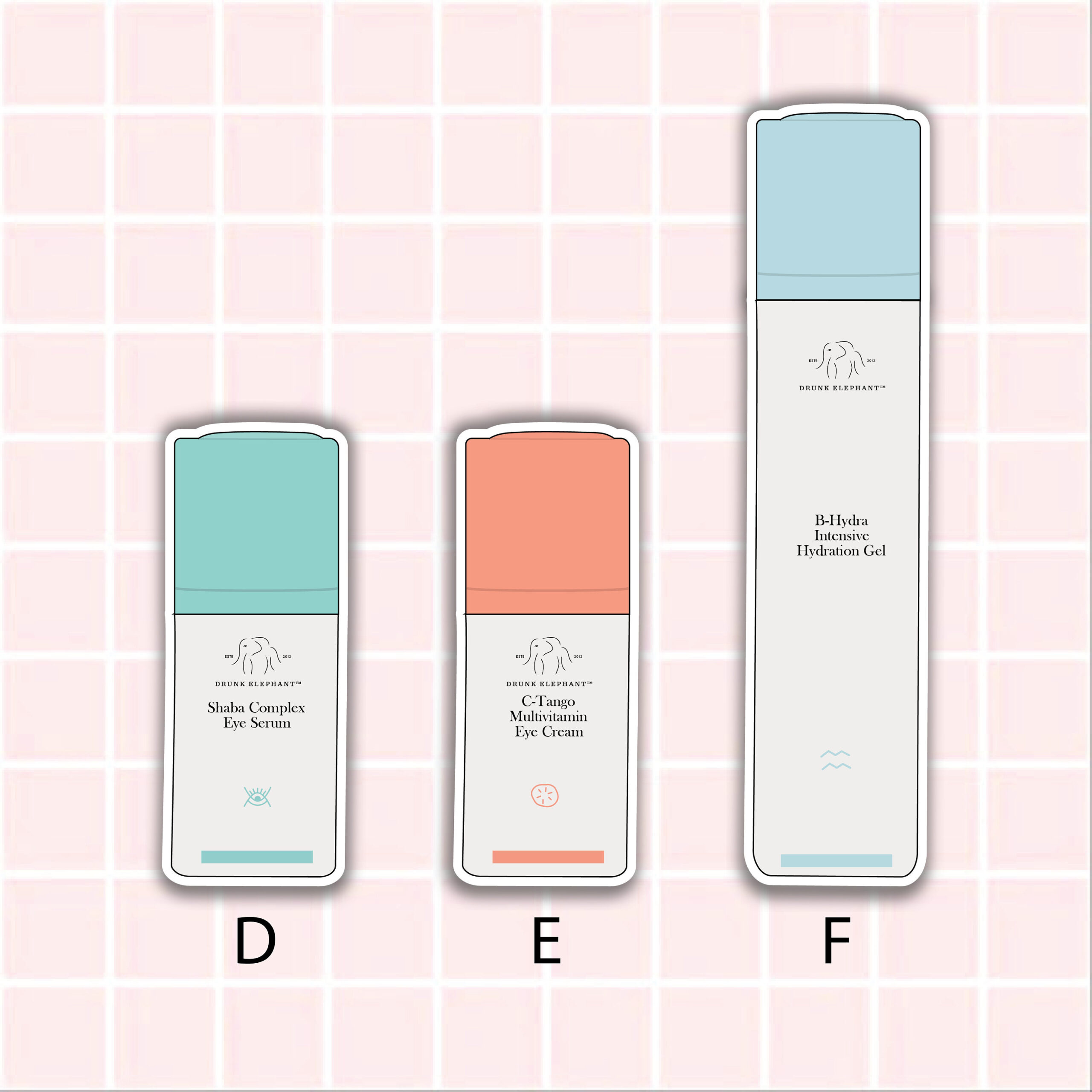 Drunk Elephant Skincare Stickers | Cute Aesthetic Waterproof inside Drunk Elephant Printable Label