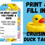 Duck Tags | Kreuzende Enten | Rubber Duck Tag | Cruising Duck In Free Printable Cruising Duck Tags