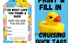 Duck Tags | Kreuzende Enten | Rubber Duck Tag | Cruising Duck in Free Printable Cruising Duck Tags