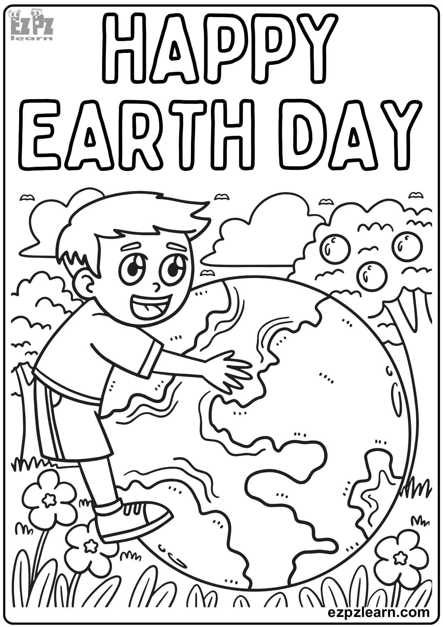 Earth Day Save The Earth Coloring Activity For Kids Free Printable regarding Free Printable Earth Day Coloring Pages