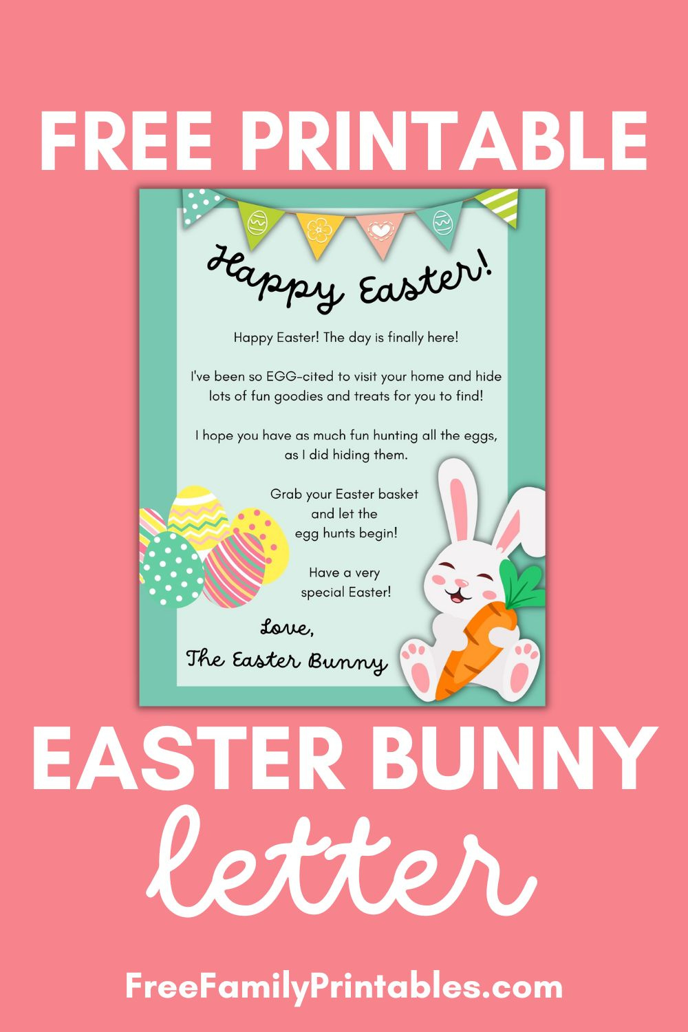 Easter Bunny Letter Free Printable - Making Frugal Fun inside Free Printable Letters From The Easter Bunny
