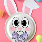 Easter Bunny Paper Plate Craft With Free Printable With Regard To Free Printable Bunny Face Template