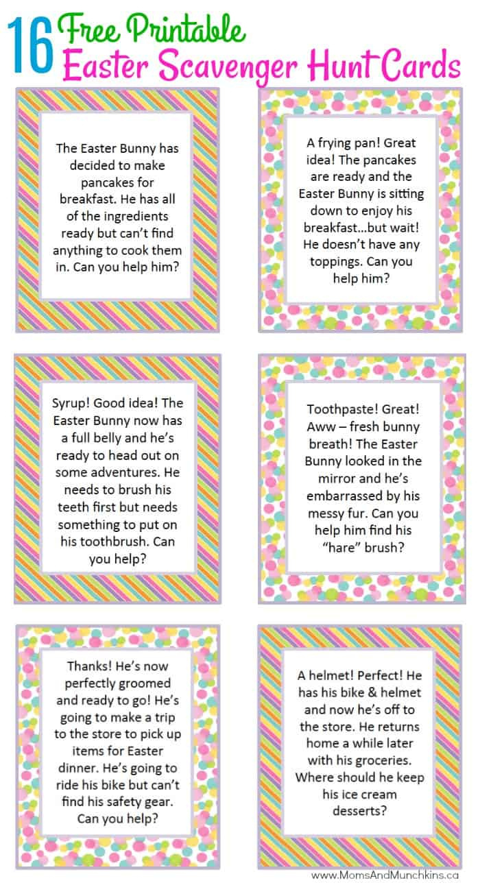 Easter Scavenger Hunt Ideas - Moms &amp;amp; Munchkins regarding Free Printable Easter Scavenger Hunt