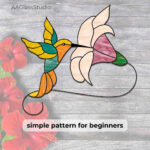 Easy Hummingbird Stained Glass Pattern For Beginners 3   Aaglassstudio Throughout Free Printable Stained Glass Suncatcher Patterns