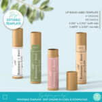 Editable Botanical Lip Balm Label Template (2 Sizes), Printable Inside Printable Lip Balm Labels