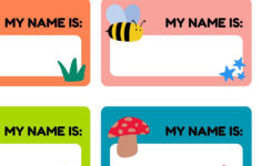 Editable Canva Name Tags Printable Name Tags Kids Party Name Tags inside Preschool Name Labels Printable