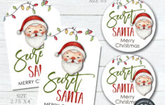 Editable Christmas Gift Tags, Secret Santa Christmas Gift Tags in Printable Secret Santa Labels