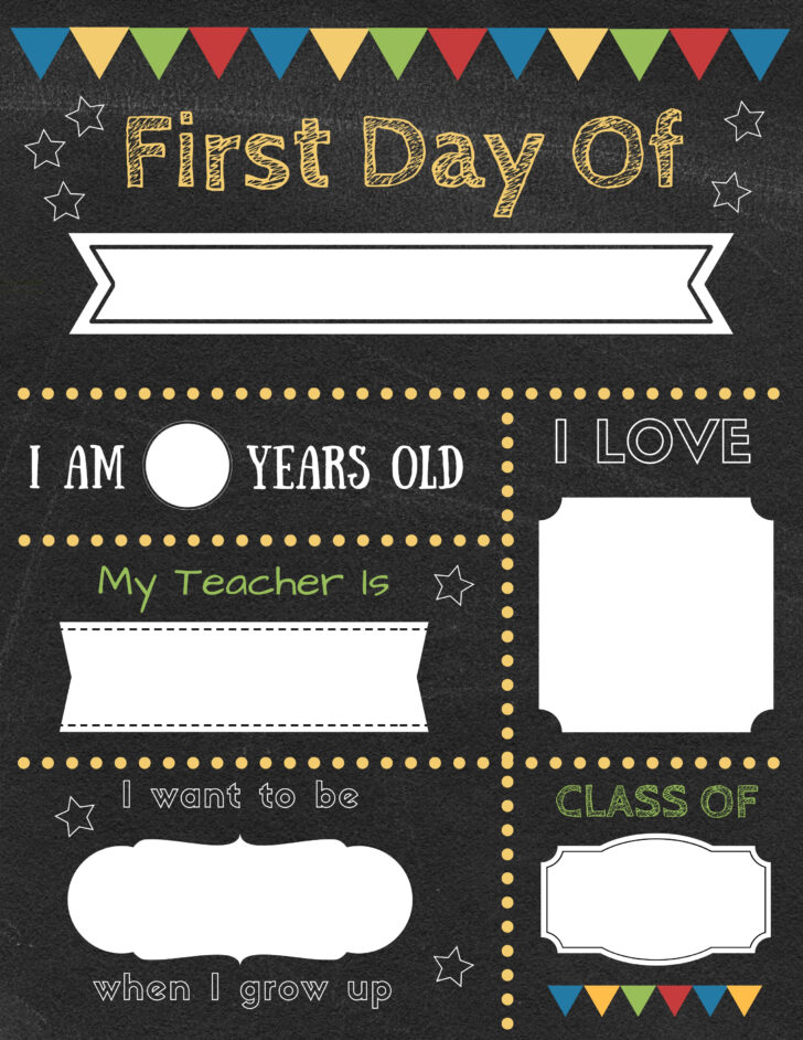 Free Printable First Day of School Sign Printable