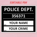 Editable Mugshot For Parties Pdf   Etsy In Free Printable Jail Sign Template