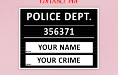 Editable Mugshot For Parties Pdf - Etsy in Free Printable Jail Sign Template
