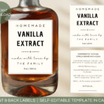 Editable Vanilla Extract Label Template: Printable Gift Label Throughout Vanilla Extract Label Printable