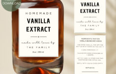 Editable Vanilla Extract Label Template: Printable Gift Label throughout Vanilla Extract Label Printable