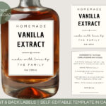 Editable Vanilla Extract Label Template: Printable Gift Label Within Printable Vanilla Extract Labels