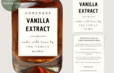 Editable Vanilla Extract Label Template: Printable Gift Label within Printable Vanilla Extract Labels