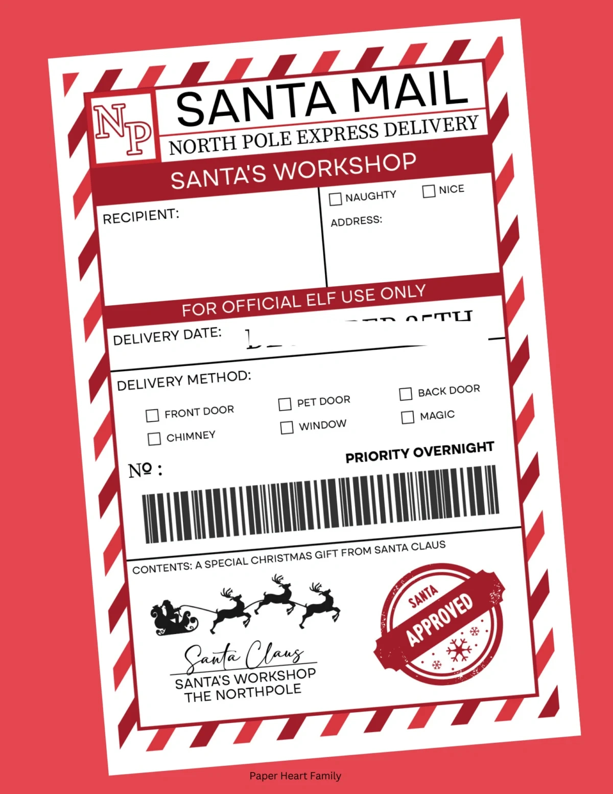 Elf On The Shelf Arrival Printable Shipping Label regarding Free Printable Elf On The Shelf Shipping Label
