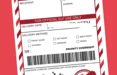 Elf On The Shelf Arrival Printable Shipping Label throughout Macy'S Easy Return Label Printable