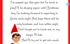 Elf On The Shelf Letter {Free Printable} pertaining to Free Printable Elf On The Shelf Welcome Back Letter