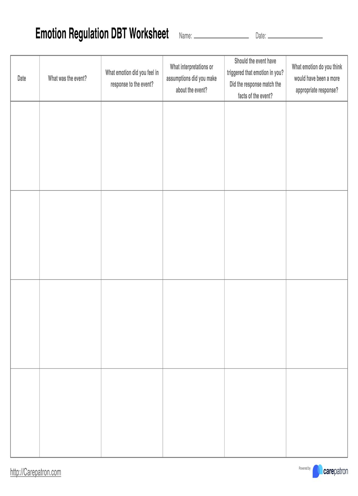Emotion Regulation Dbt Worksheets in Free Printable Emotional Regulation Worksheets For Adults