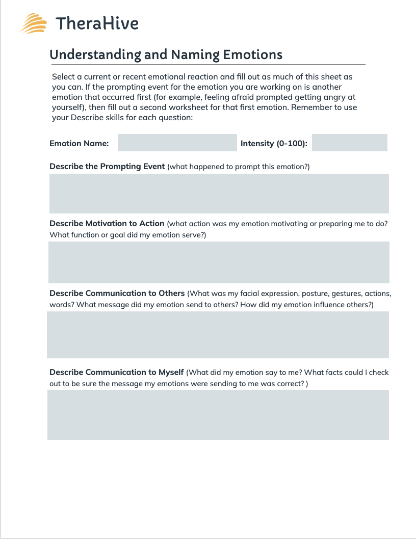 Emotion Regulation Worksheets for Free Printable Emotional Regulation Worksheets For Adults