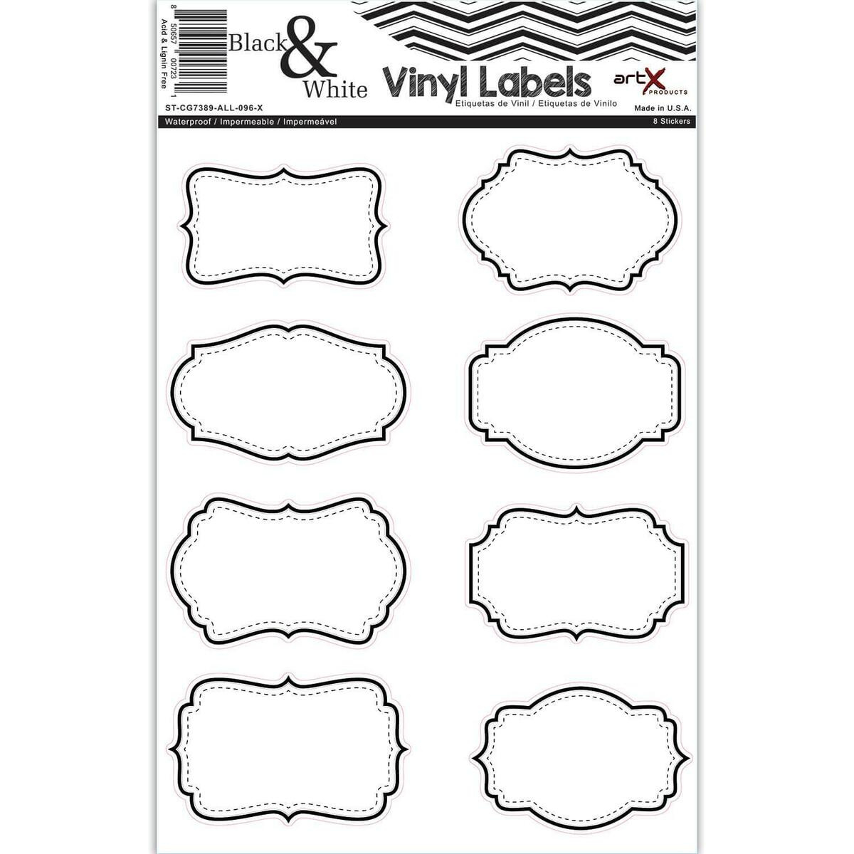 Etiketten Etiketten: Stickerbogen Schwarz &amp;amp; Weiß Sammelalbum Vinyl Wasserdicht P intended for Printable Label Stickers For Crafts