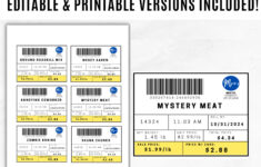 Fake Meat Label Template | Editable Road Kill Butcher Labels pertaining to Free Printable Meat Label Template