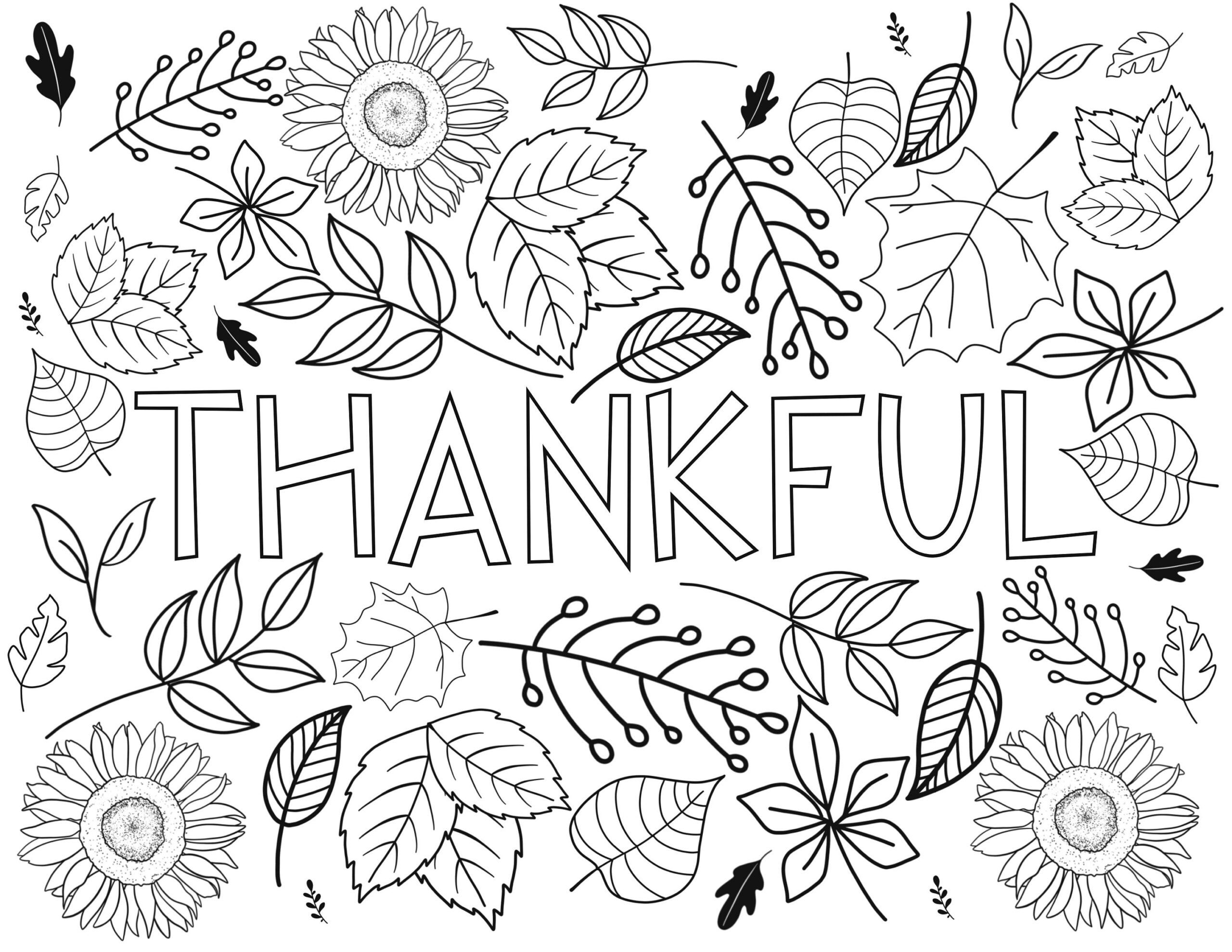 Fall Coloring Page,Thankful Autumn Time Instant Download And Print pertaining to Free Printable Fall Coloring Page